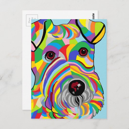 Carte Postale Fox Terrier de fil (Devant / Derrière)