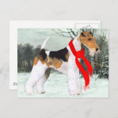 Carte Postale Fox Terrier hiver (Devant / Derrière)