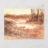 Carte Postale Fox Traversant le terrain (Devant)