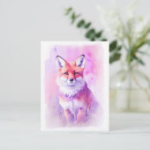 Carte Postale Fox Watercolor Portrait 3 (Debout devant)