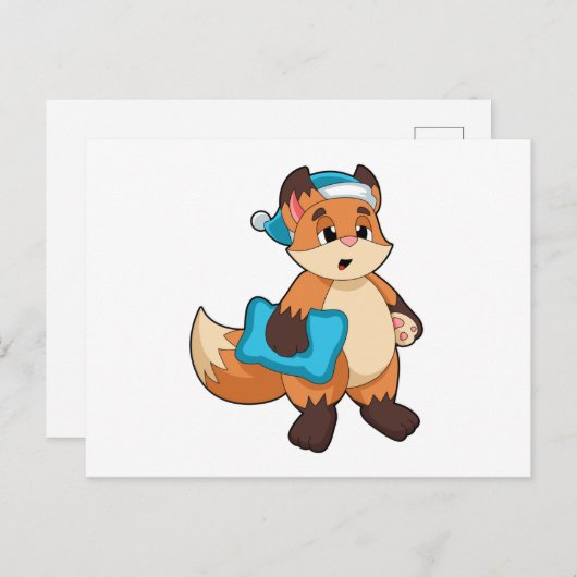 Carte Postale Fox with Nightcap (Devant / Derrière)