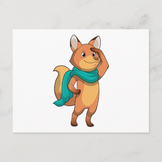 Carte Postale Fox with Scarf (Devant)