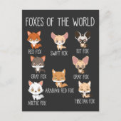 Carte Postale Foxes Of the World Don pour Fox Lover (Devant)