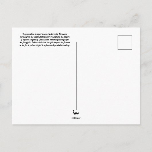 Carte postale Foxglove (Dos)