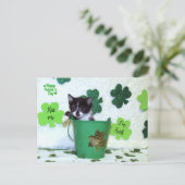 Carte Postale Foxie Cat St. Patrick's Day Card (Debout devant)