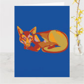 Carte postale Foxy design graphique (Fleur jaune)