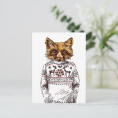 Carte Postale Foxy habillé Fox (Debout devant)