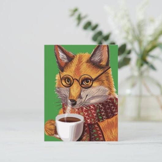 Carte Postale Foxy Tea Time (Debout devant)