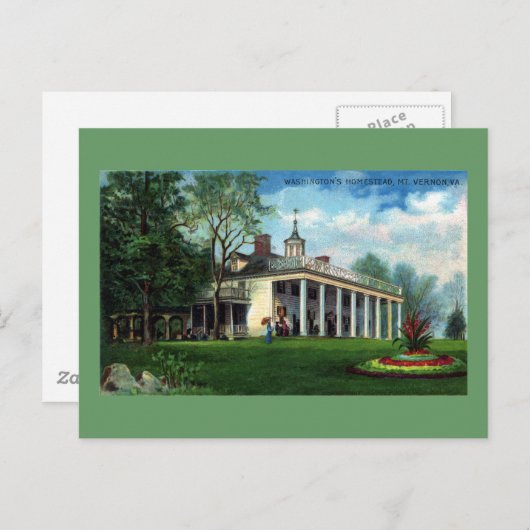 Carte Postale Foyer de Washington Mt. Vernon, VA (Devant / Derrière)