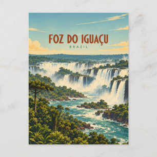 Carte Postale Foz do Iguaçu Brésil Art de Voyage Vintage