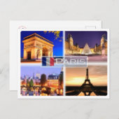 Carte Postale FR France - Paris par nuit - (Devant / Derrière)