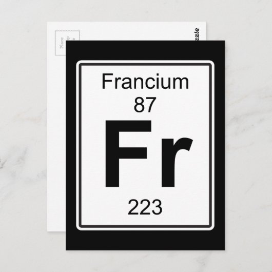 Carte Postale Fr - Francium (Devant / Derrière)