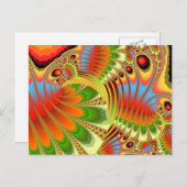 CARTE POSTALE FRACTAL DE FOLIAGE DE CHUTE (Devant / Derrière)