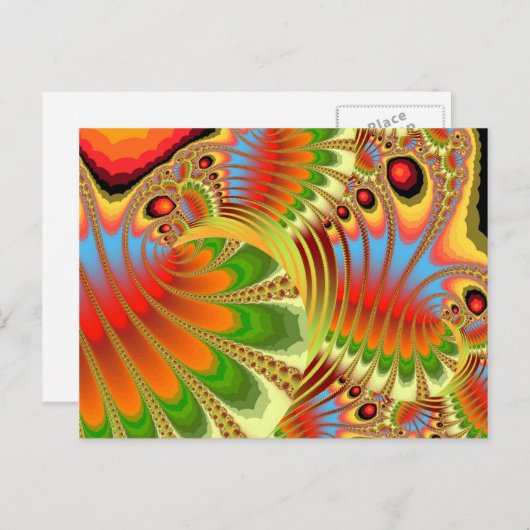 CARTE POSTALE FRACTAL DE FOLIAGE DE CHUTE (Devant / Derrière)