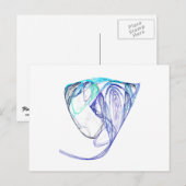 Carte Postale Fractal - Portrait éléphant (Devant / Derrière)