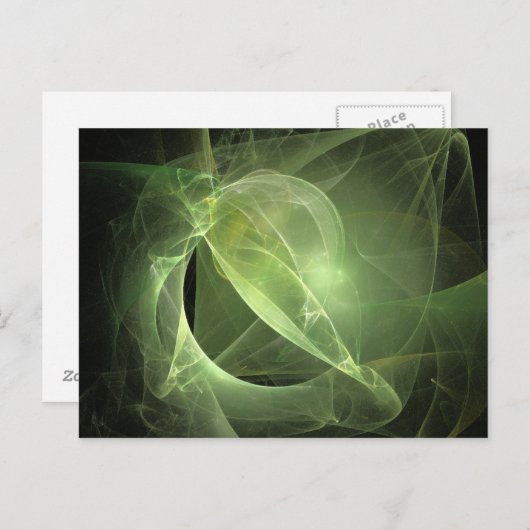 Carte Postale Fractal vert éthérée (Devant / Derrière)
