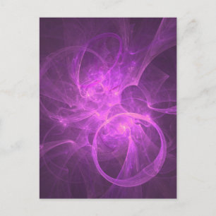 Carte Postale Fractale Abstraite rose et violet avec cercles