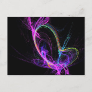 Carte Postale Fractale électrique rose