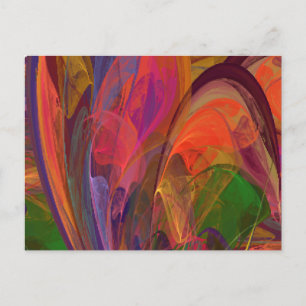Carte Postale Fractale Fleur arc-en-ciel