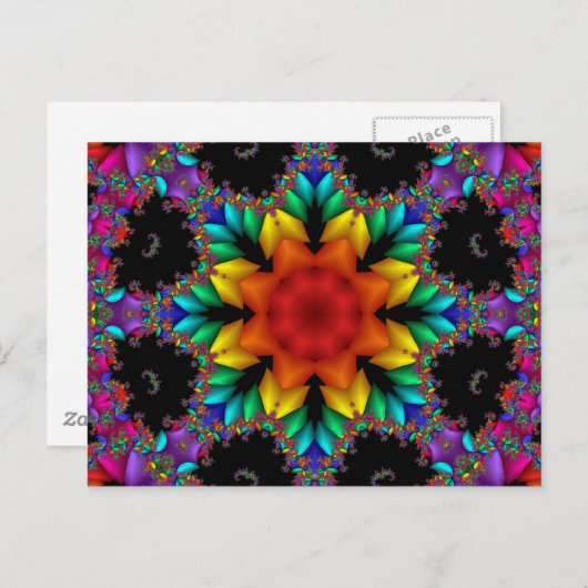 Carte Postale Fractale florale (Devant / Derrière)