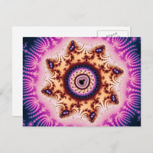 Carte postale fractale lumineuse (Devant / Derrière)