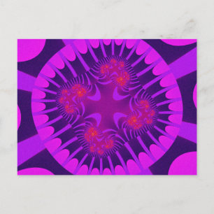 Carte Postale Fractale Rose et Violet Colorée