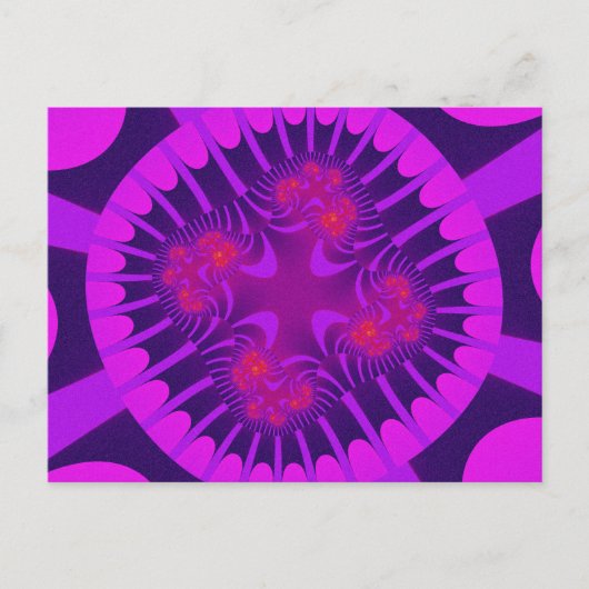 Carte Postale Fractale Rose et Violet Colorée (Devant)
