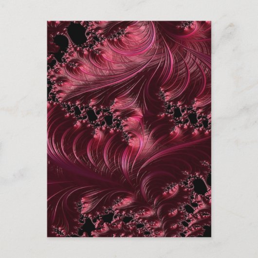 Carte Postale Fractale rouge profond (Devant)