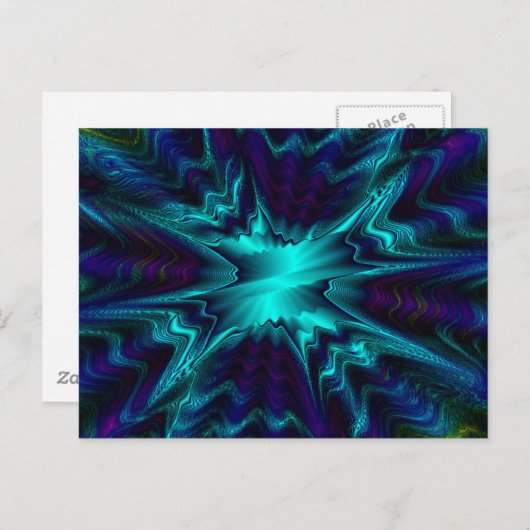 Carte postale Fractée Bleu Cobalt (Devant / Derrière)