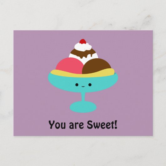 Carte Postale Fractionnement de banane mignonne (Devant)