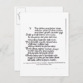 Carte Postale Fragment de la Divina Commedia de Dante (Devant / Derrière)