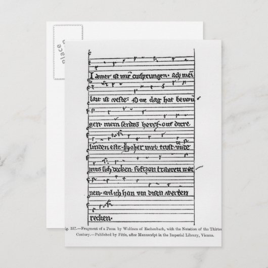 Carte Postale Fragment d'un poème (Devant / Derrière)