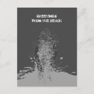 Carte Postale Frais Grunge Monochrome Homme Eau Éclaboussure