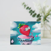 Carte Postale Fraise avec lunettes de soleil (Debout devant)