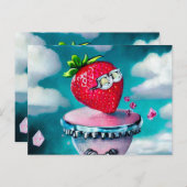 Carte Postale Fraise avec lunettes de soleil (Devant / Derrière)