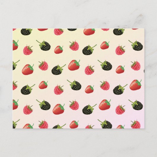 Carte Postale Fraise, Blackberry, framboise : fruits délicieux (Devant)