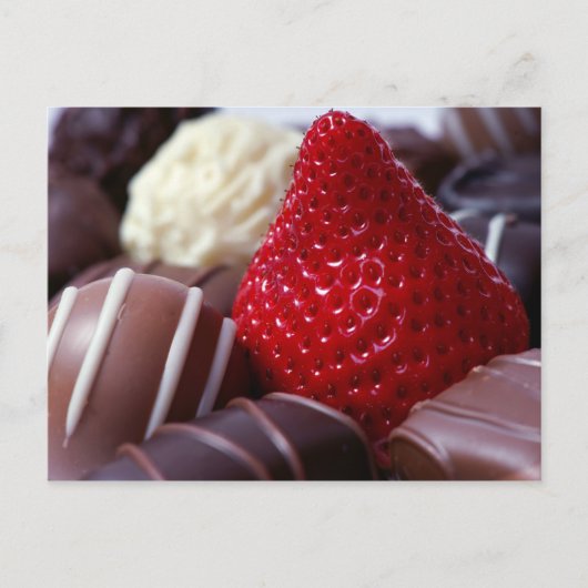 Carte Postale Fraise et chocolat (Devant)