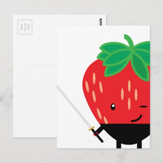 Carte Postale Fraise-Ninja (Devant / Derrière)