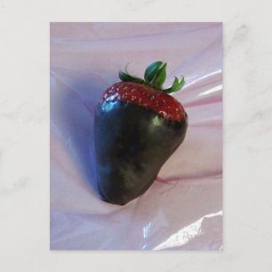 Carte Postale Fraise recouverte de chocolat