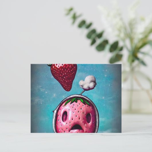 Carte Postale Fraise surprise (Debout devant)