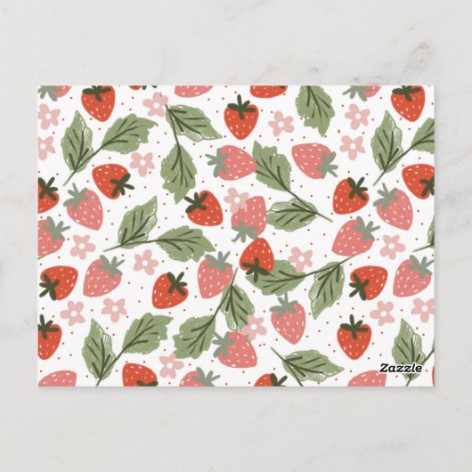 Carte Postale Fraise thème Fille fête d'anniversaire (Dos)