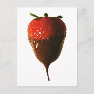 Carte Postale Fraise trempée au chocolat