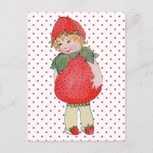 Carte Postale Fraise Vintage mignonne (Devant)