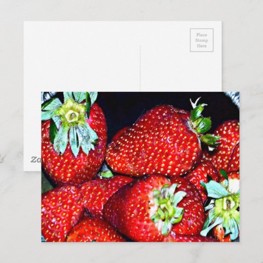 Carte Postale Fraises (Devant / Derrière)