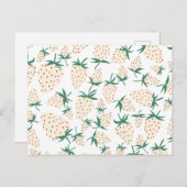 Carte Postale Fraises blanches exotiques Aimer Romance Amitié (Devant / Derrière)