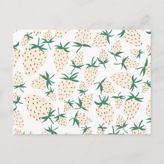 Carte Postale Fraises blanches exotiques Aimer Romance Amitié (Devant)