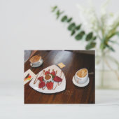Carte Postale Fraises, café et chocolat. (Debout devant)