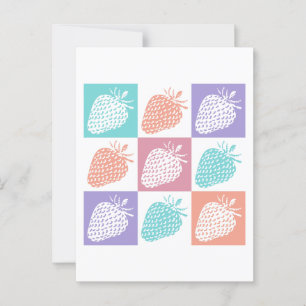 Carte Postale Fraises Coloré été