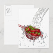 Carte Postale Fraises dans une passoire rouge (Devant / Derrière)