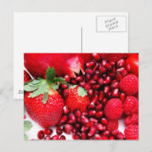 Carte Postale Fraises De Grenade Et Framboises (Devant / Derrière)